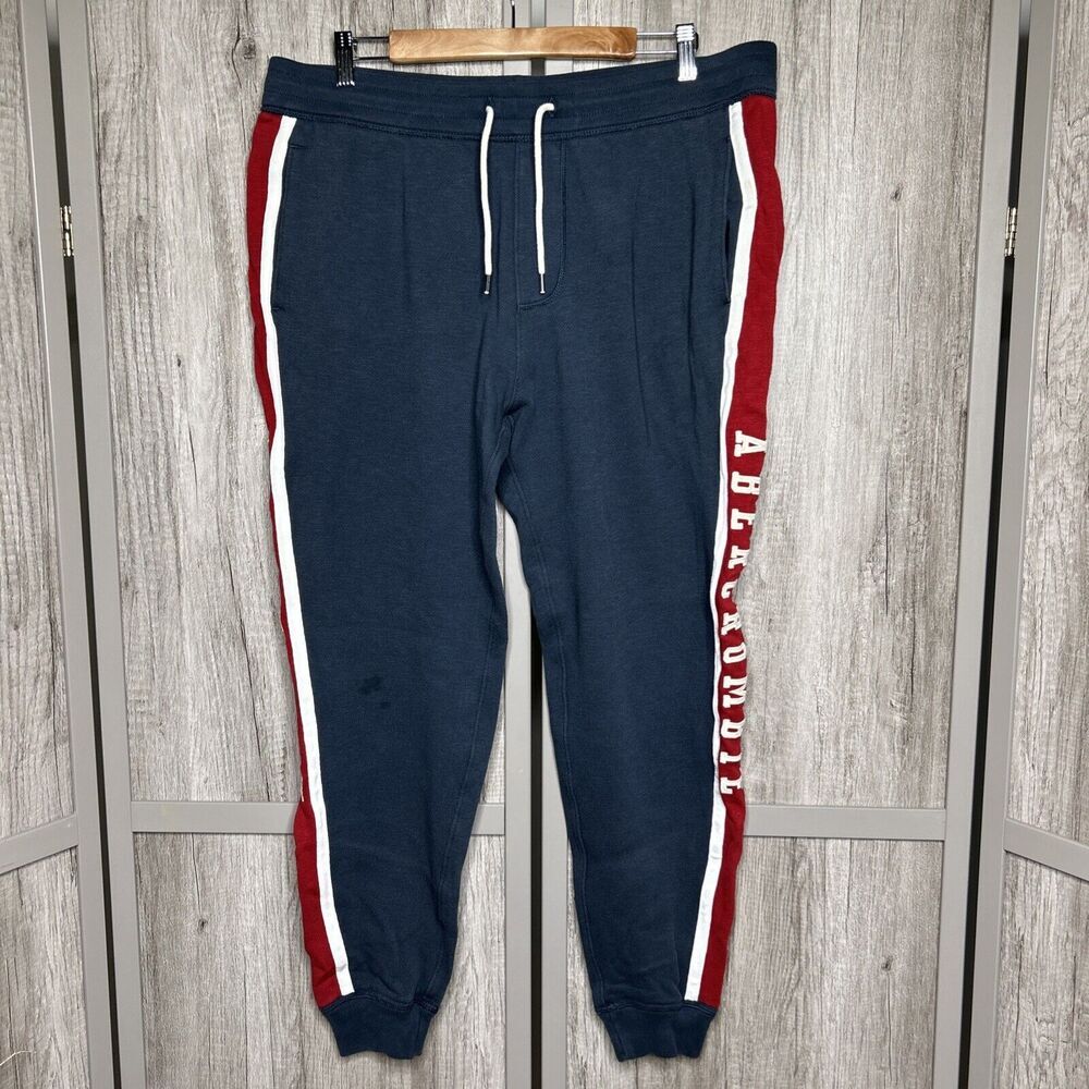 Abercrombie Fitch Mens Sweatpants Y2K Large Logo Size XL